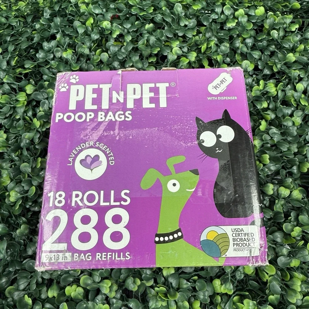 Pet‎ n Pet 288 Dog Waste Bags 18 Rolls with Dispenser Lavender Scented Biobased